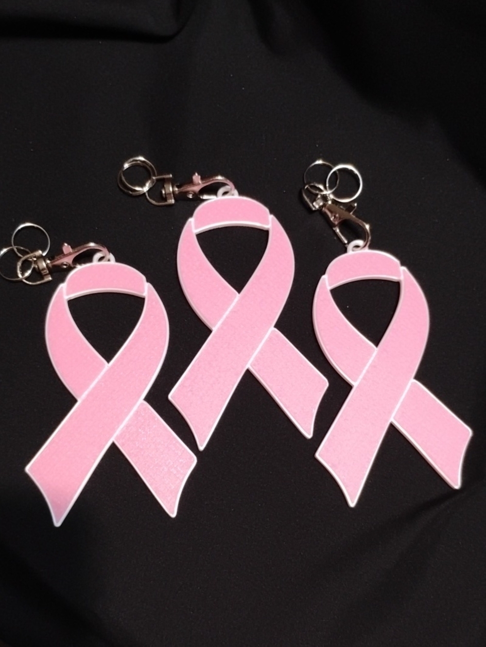 Hand Crafted Pink Awareness Ribbon Key & Card Holder Set